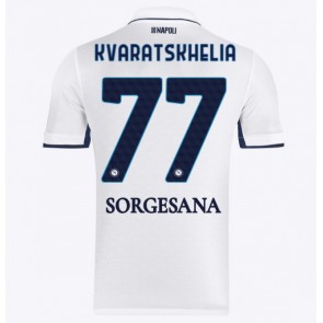 SSC Napoli Khvicha Kvaratskhelia #77 Replika Udebanetrøje 2024-25 Kortærmet